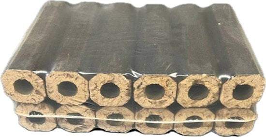 Pini-Kay Briketten – 1 pallet (960 kg – 96 x 10 kg) – 100% zuivere houtvezel – Langdurige, krachtige verbranding