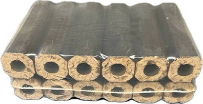 Pini-Kay Briketten – 1 pallet (960 kg – 96 x 10 kg) – 100% zuivere houtvezel – Langdurige, krachtige verbranding