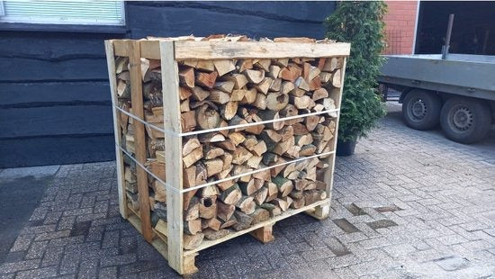 Berken haardhout – 2 halve pallets van 1,0 m³ – Ovengedroogd en direct stookklaar