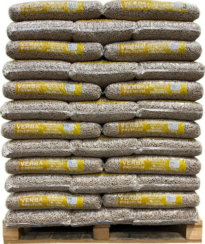 Verba Premium Houtpellets – 65 zakken (975 kg) – 100% naaldhout – ENplus A1 & DINplus