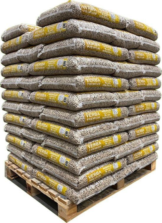 Verba Premium Houtpellets – 65 zakken (975 kg) – 100% naaldhout – ENplus A1 & DINplus
