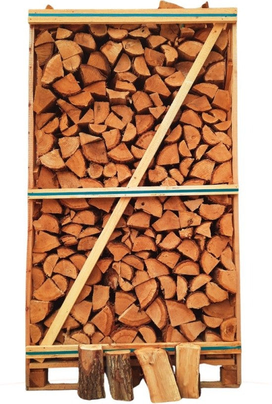 Elzen haardhout – 4 grote pallets van 1,8 m³ – Ovengedroogd – Direct stookklaar